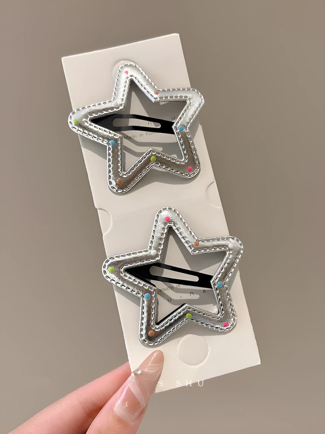 2# Silver stars, 2 pcs 5.5 cm