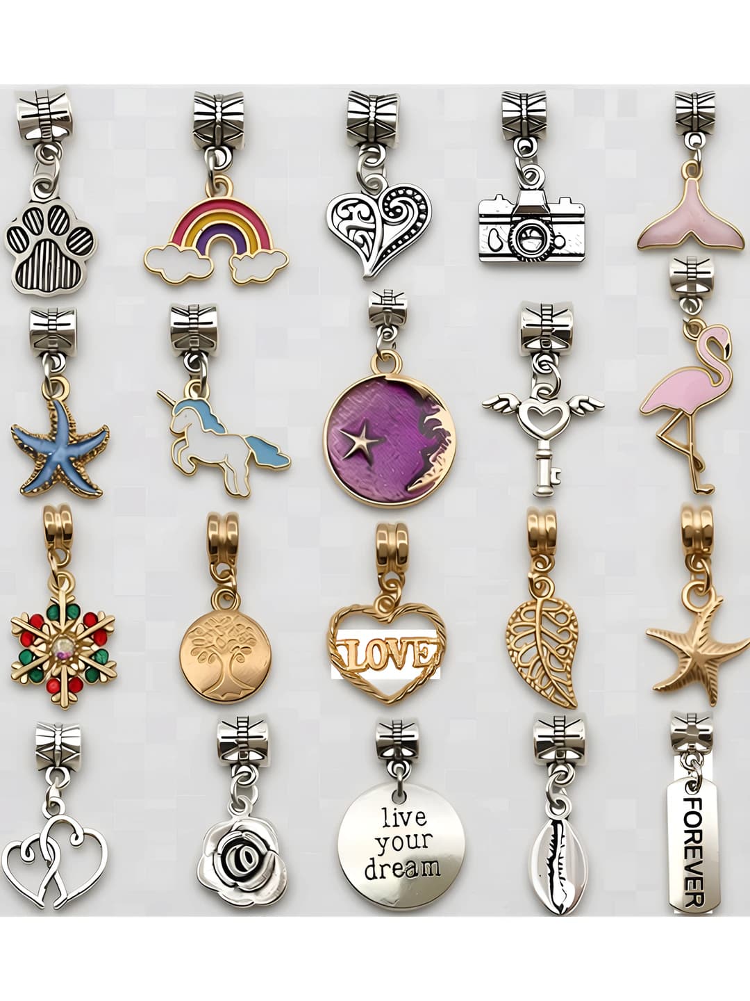 20 pcs gold charms