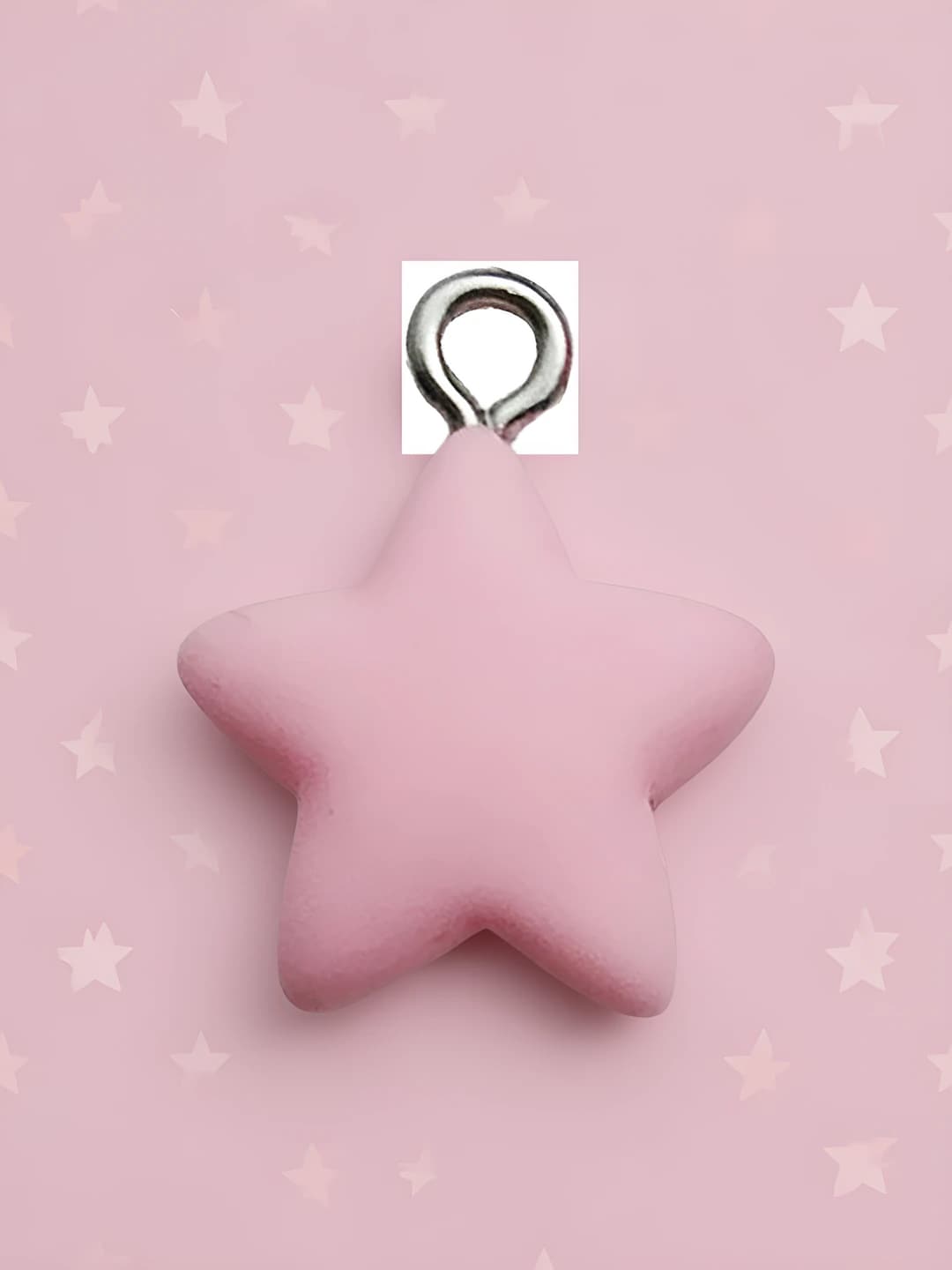 1 pink resin matte star 14x16mm-0.8g