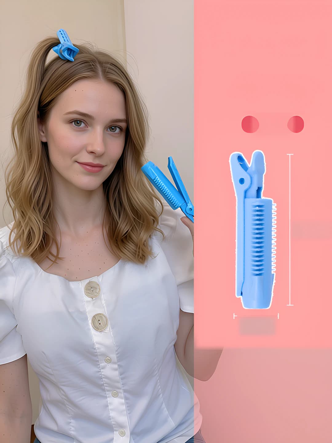 Light blue fluffy clip