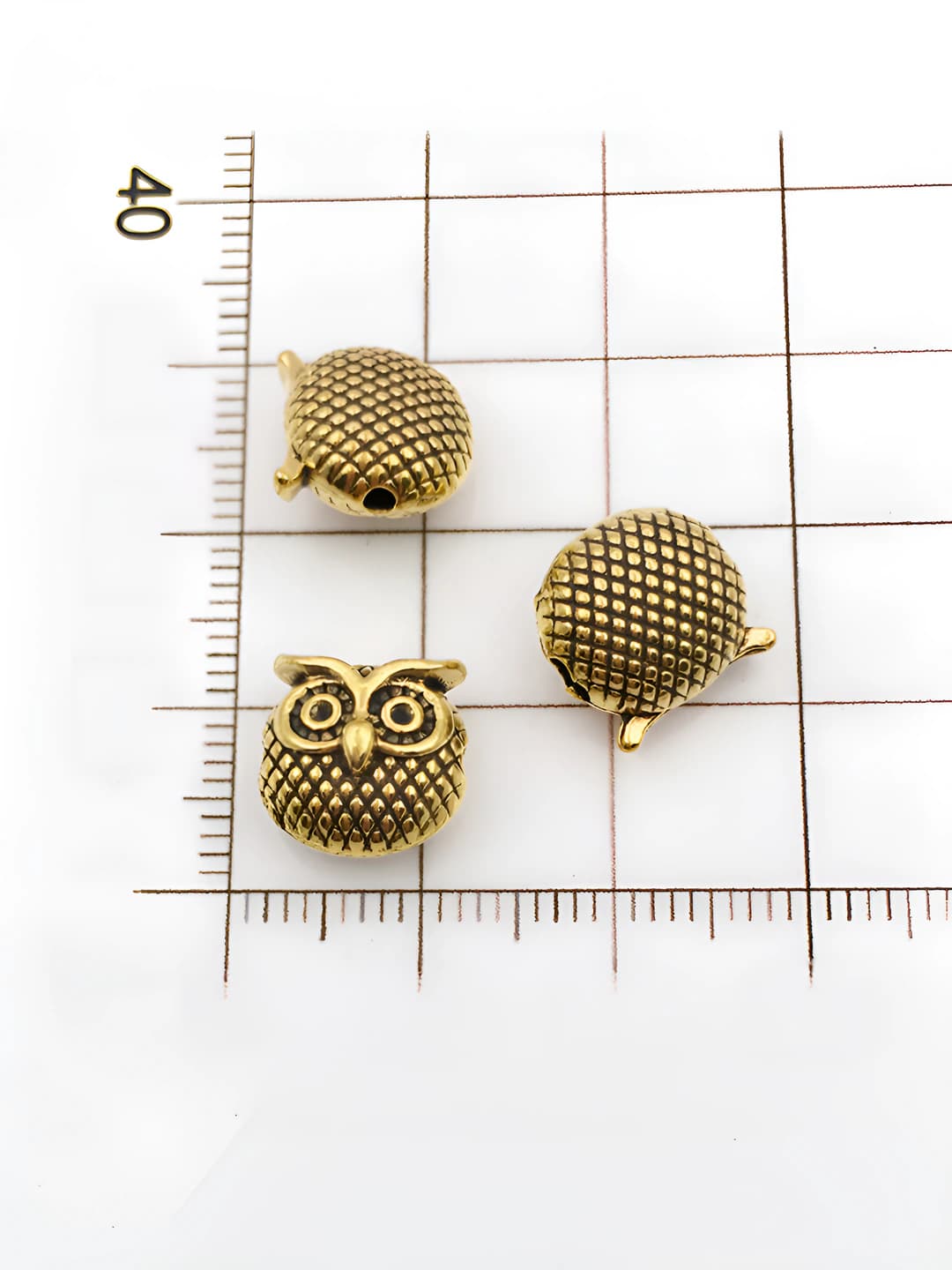 Антич. золото, сова 10x10-1.5mm