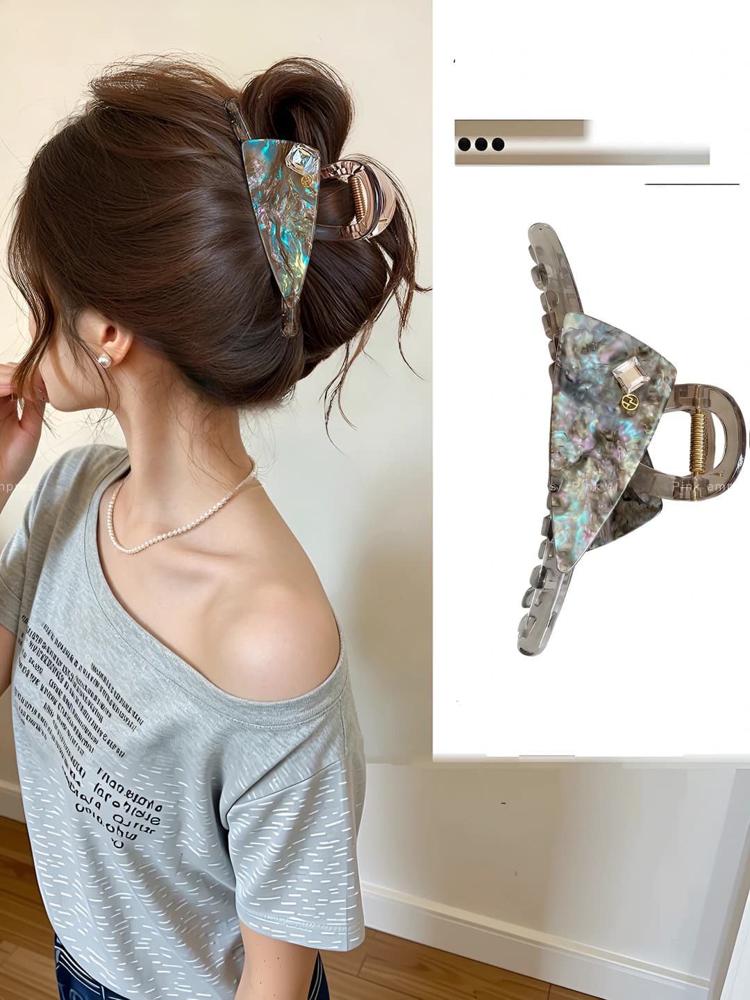 Women's hair clips and combs: 2026 large size, for thick hair, acrylic material, handmade, with geometric design element, korean style, fresh and sweet style, for styling, premium feel, hair clips and combs