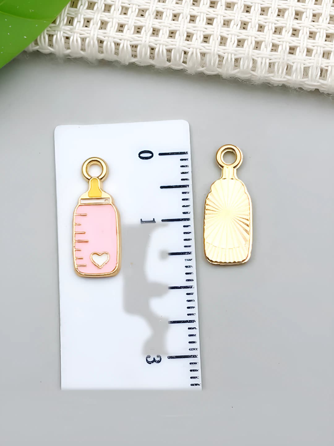 1 шт розовый линейка сердечко детский бутылочка 18x7mm-0.6g