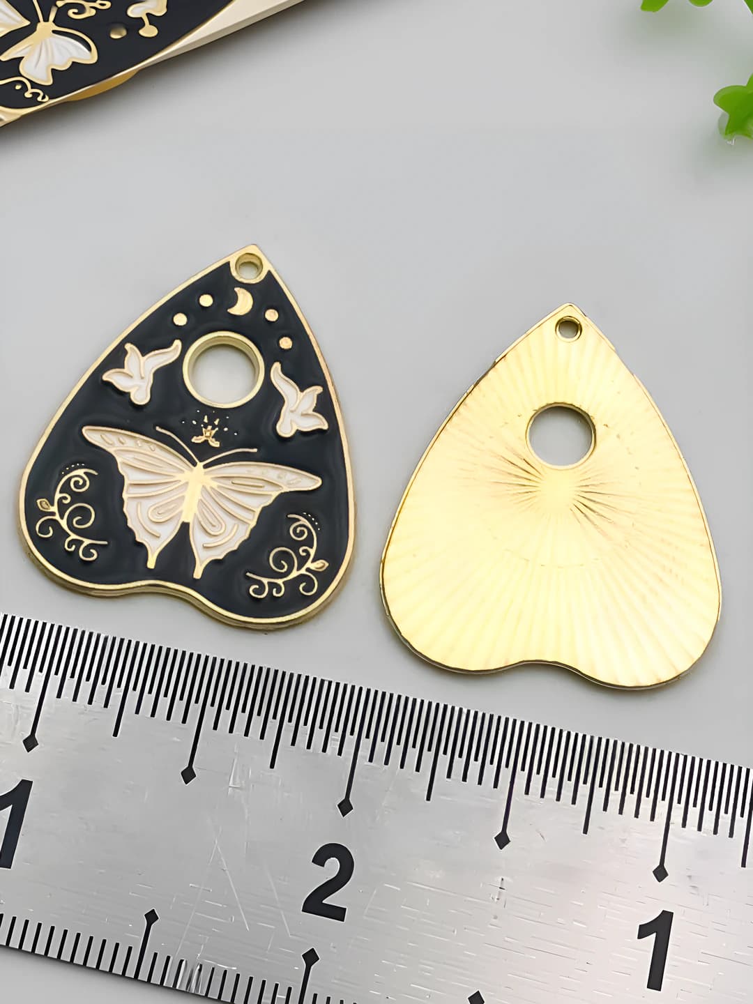 1 pc kc gold butterfly crystal ball base, 26x22mm, 2.2g