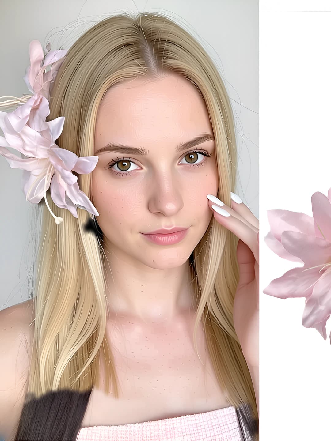 2# Light pink lily hair clip