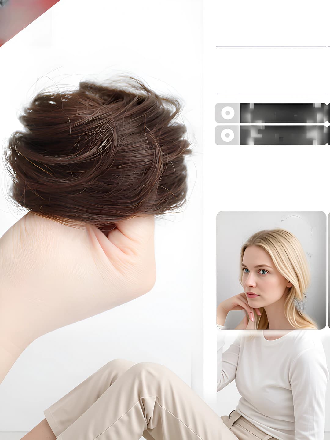 Light brown straight scrunchie