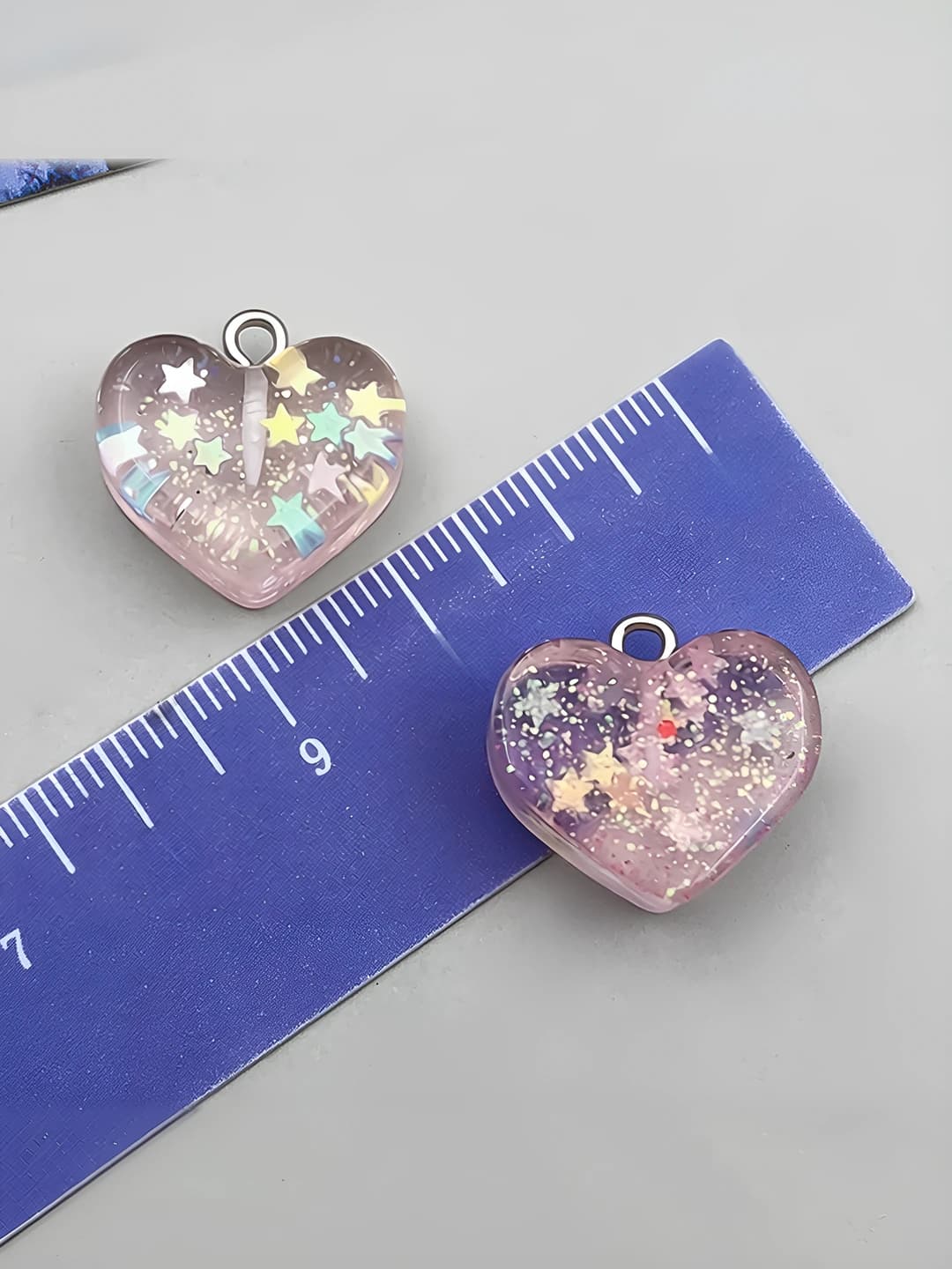 Прозрачное розовое сердце, 17x18x8mm