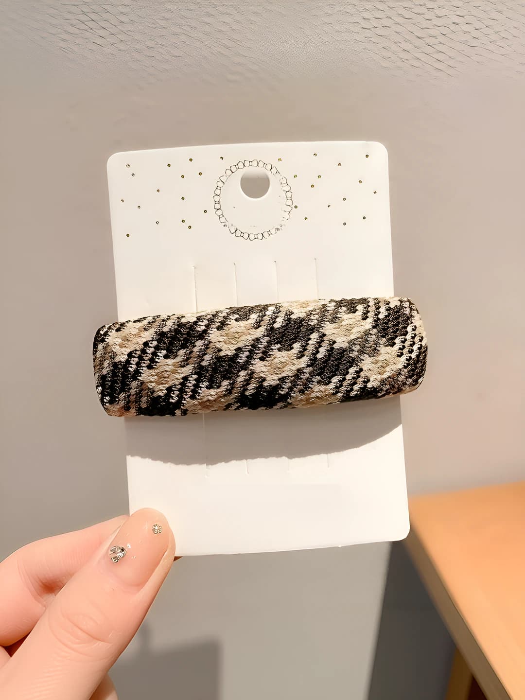 Coffee plaid clip 8 cm