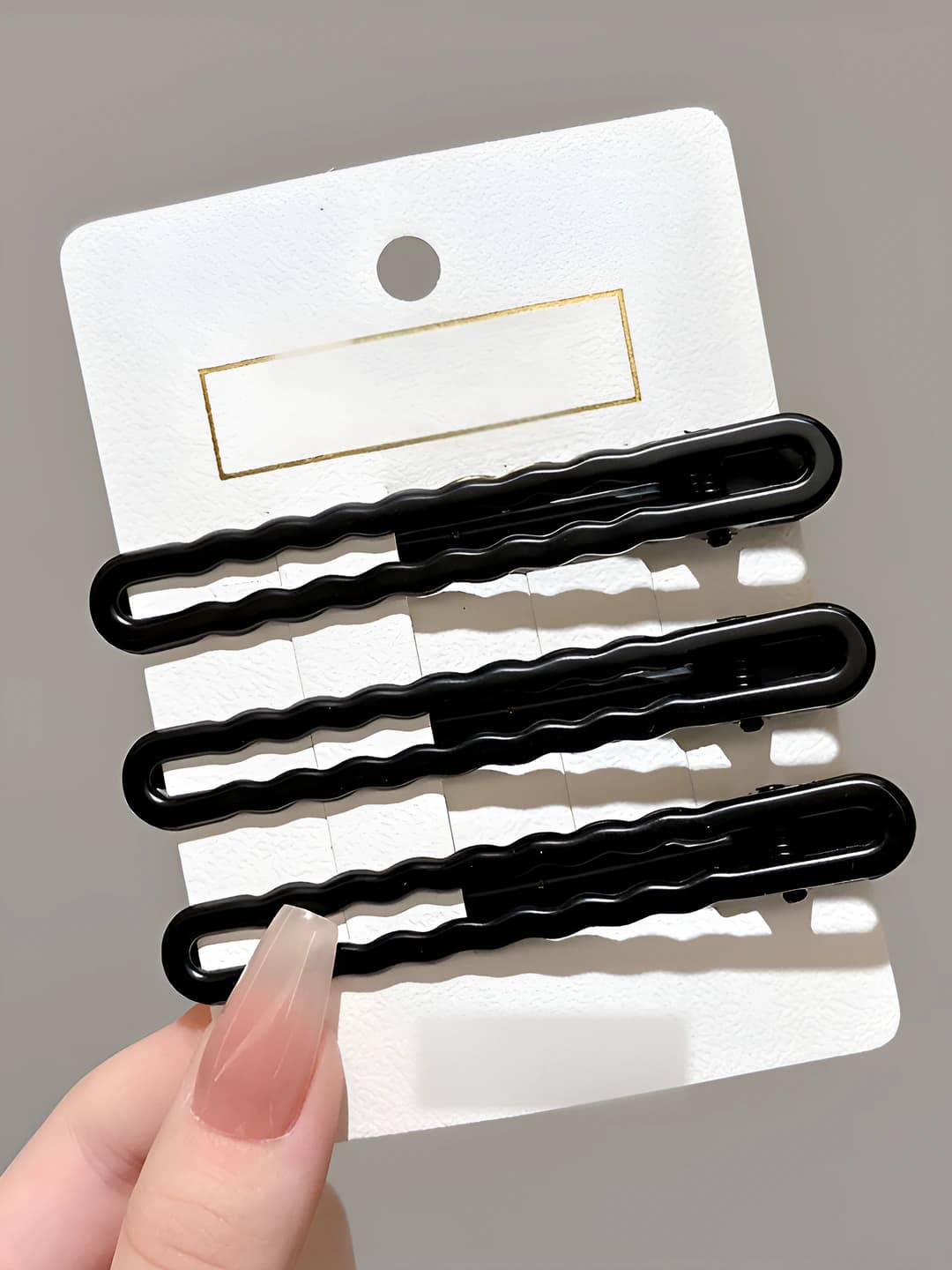 Large wavy oval duckbill clip (3 pcs) 8 cm