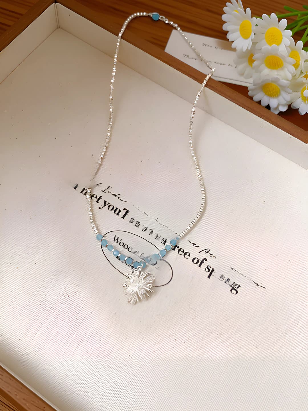 48# Necklace - Silver - Blue