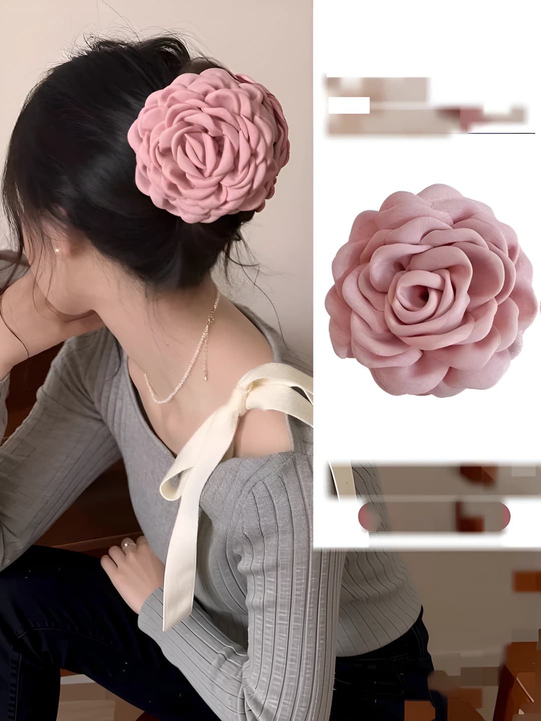 11# светло-розовый зажим ~9cm