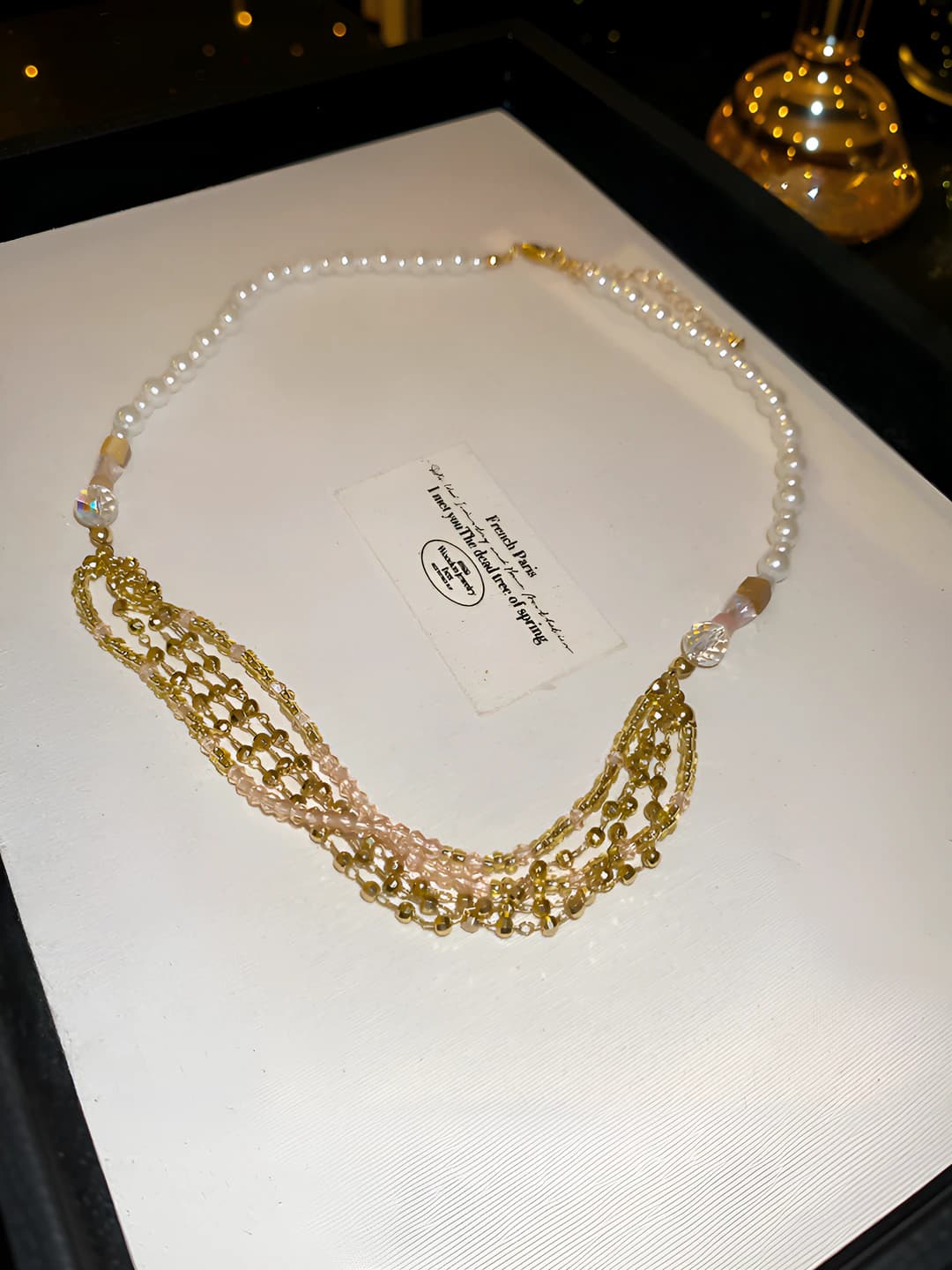 19# Necklace - Gold - White