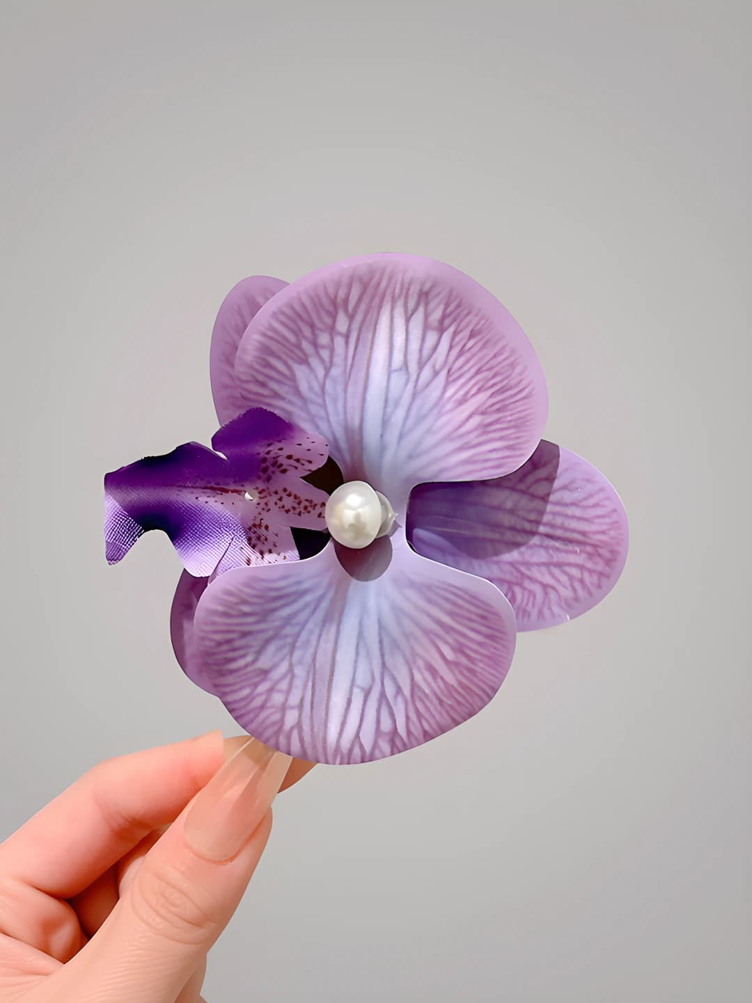 3# Фиолетовая фаленопсис крокодил-заколка
