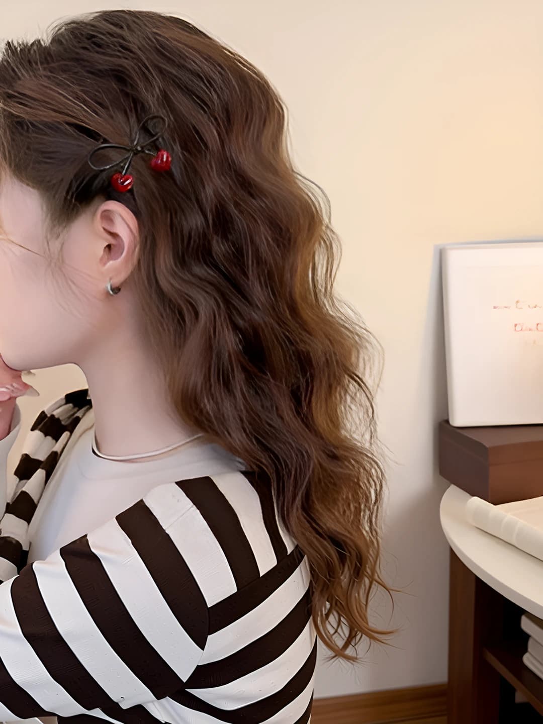 3# Single [Red heart] bow hair clip