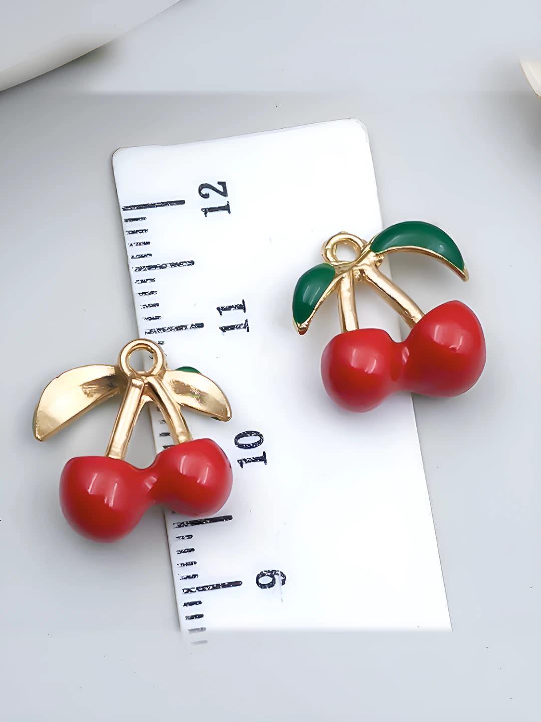 1 шт kc золото красный эпоксид соединённая вишня 15x15x7mm-2.1g-23401