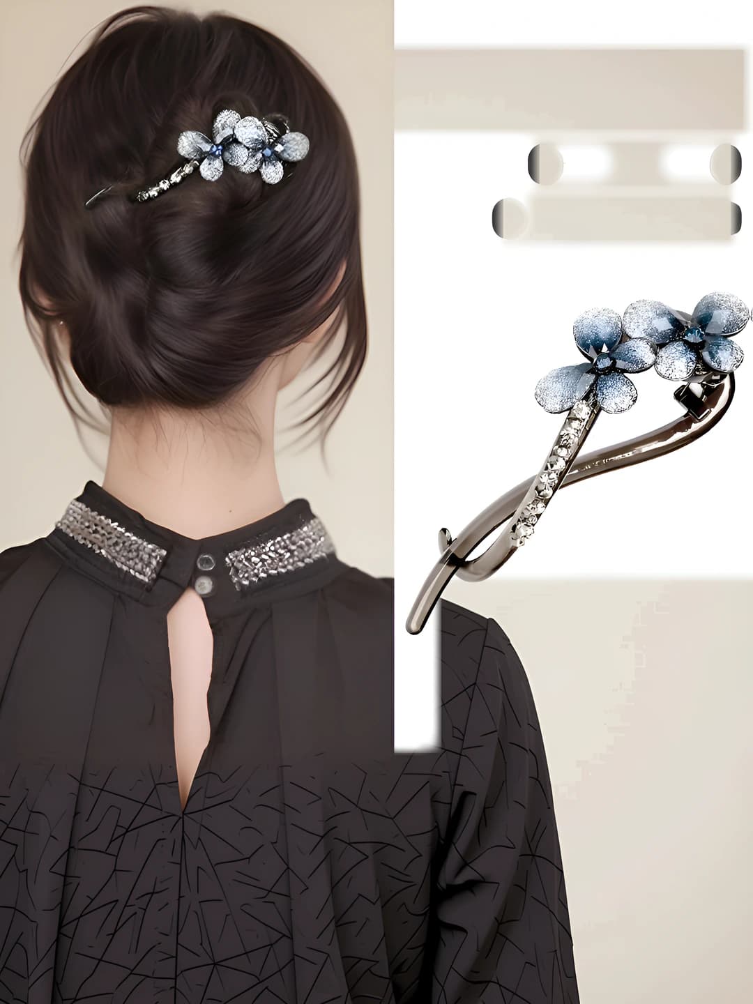 Women's 2026 hair clips: crystal butterfly twist clip, high-end bun hair clip, straight barrette