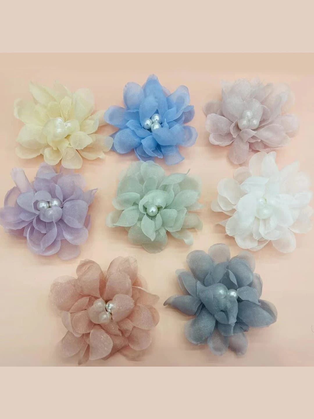 Women's hair clips and combs: fabric flower hair clip with pearl