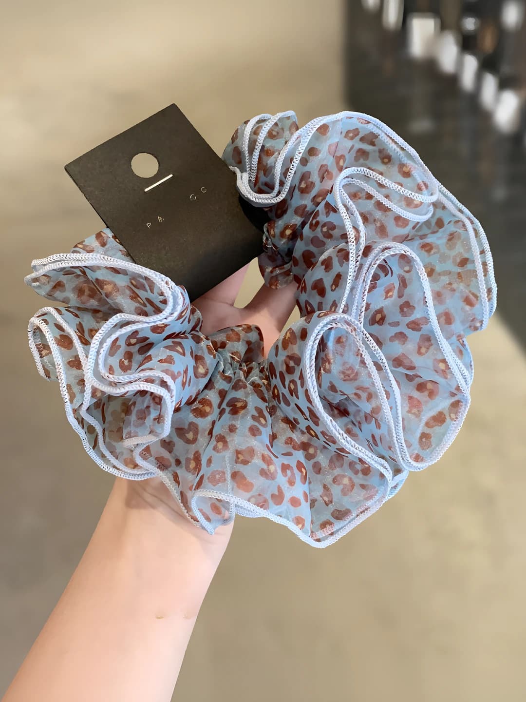 Blue leopard light mesh 4 layers 15 cm