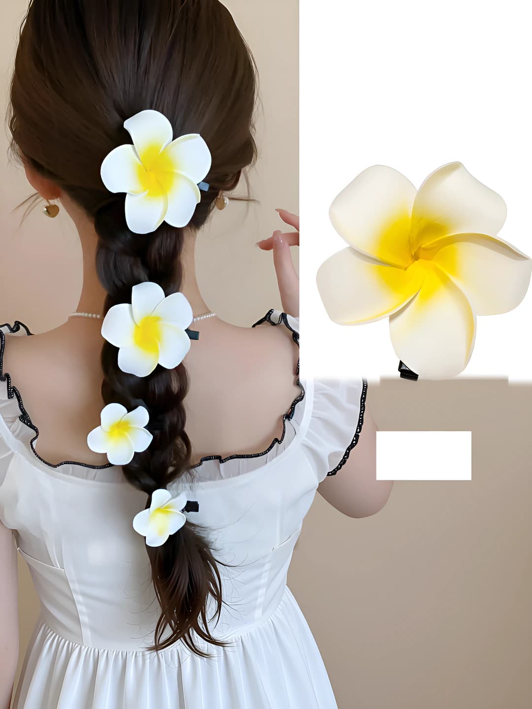 2# Plumeria clip - medium 7.5 cm