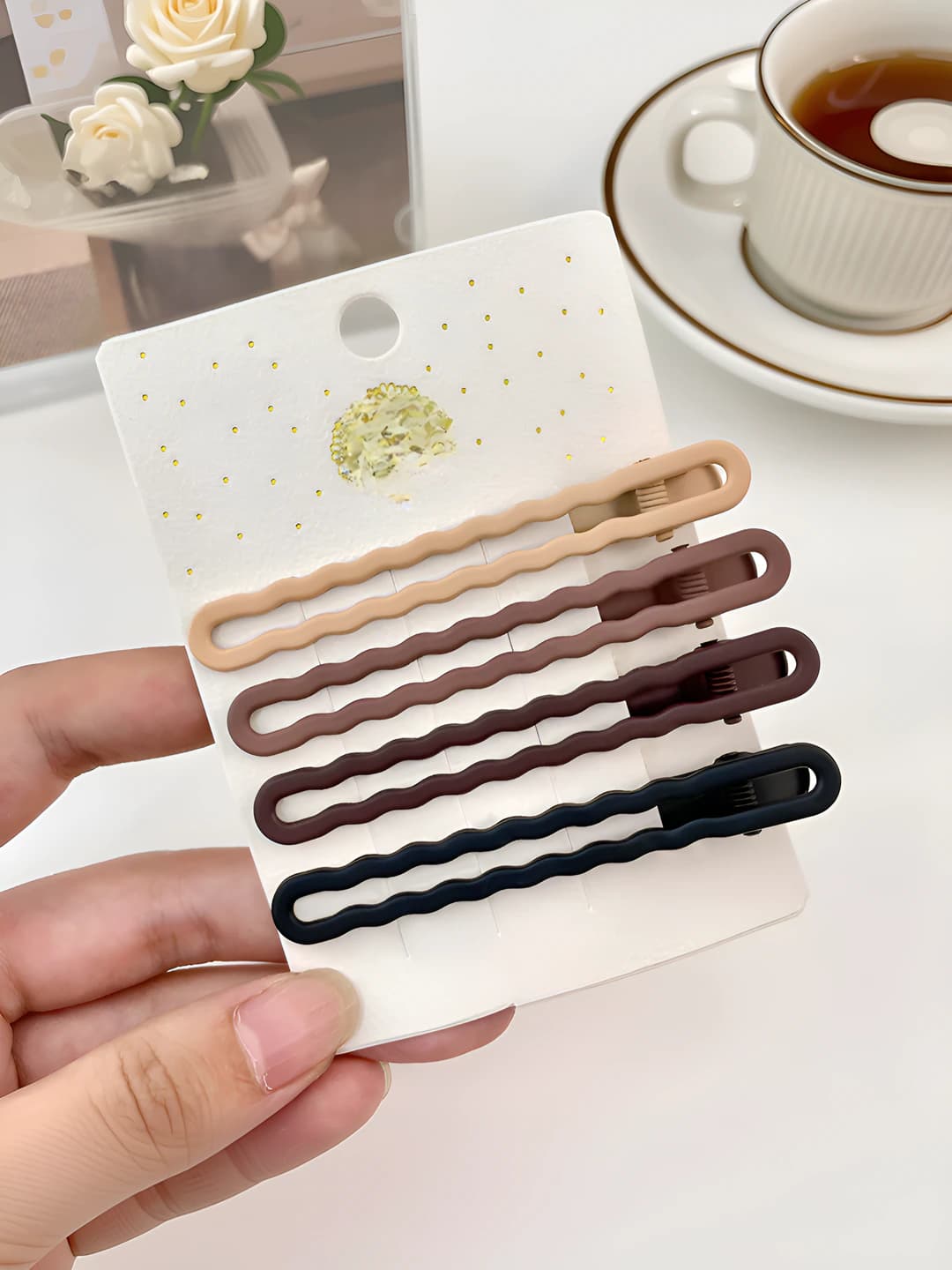 1#: Wave clip, 4 pcs, 6 cm
