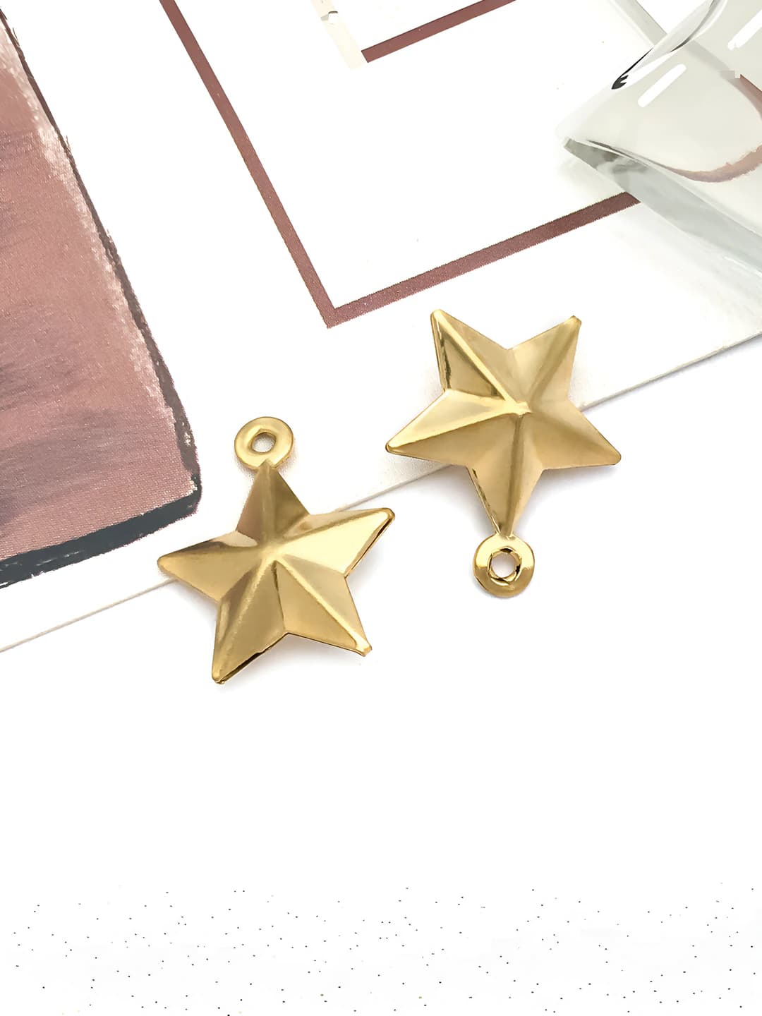 1 шт Золотая звезда 13x15x4mm-0.28g