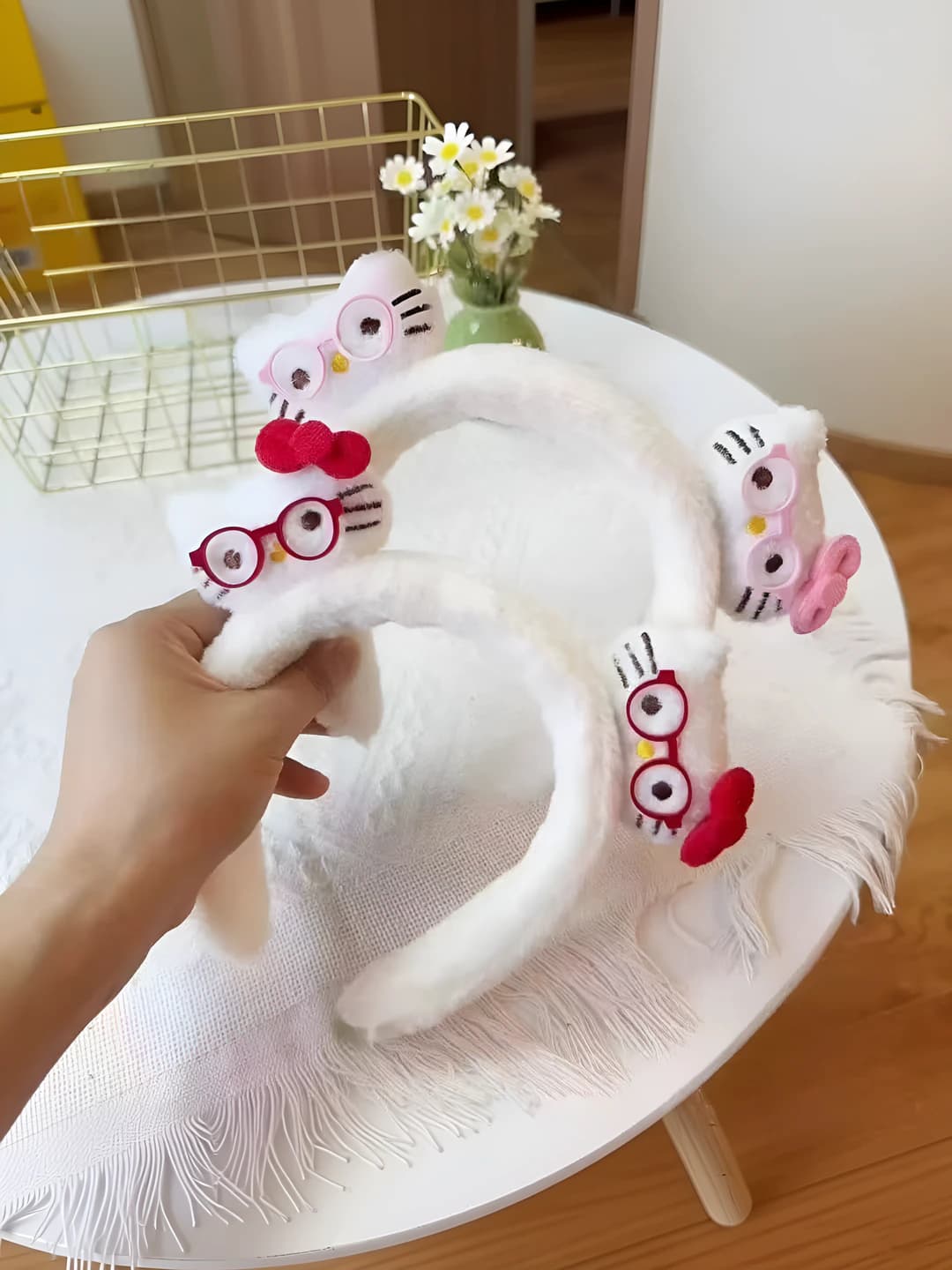 Glasses Kitty headband - Red