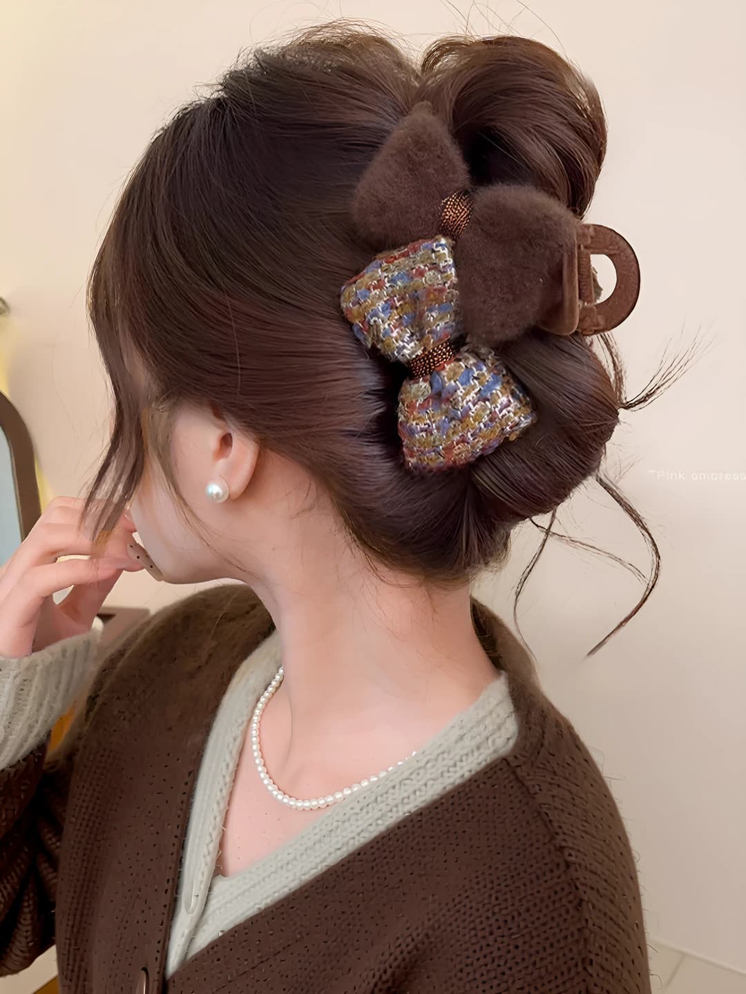 Latte cocoa bow 13 cm