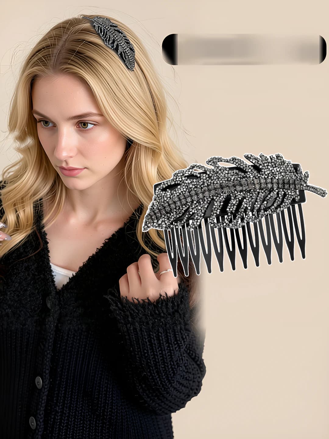 Sparkly diamond hair comb