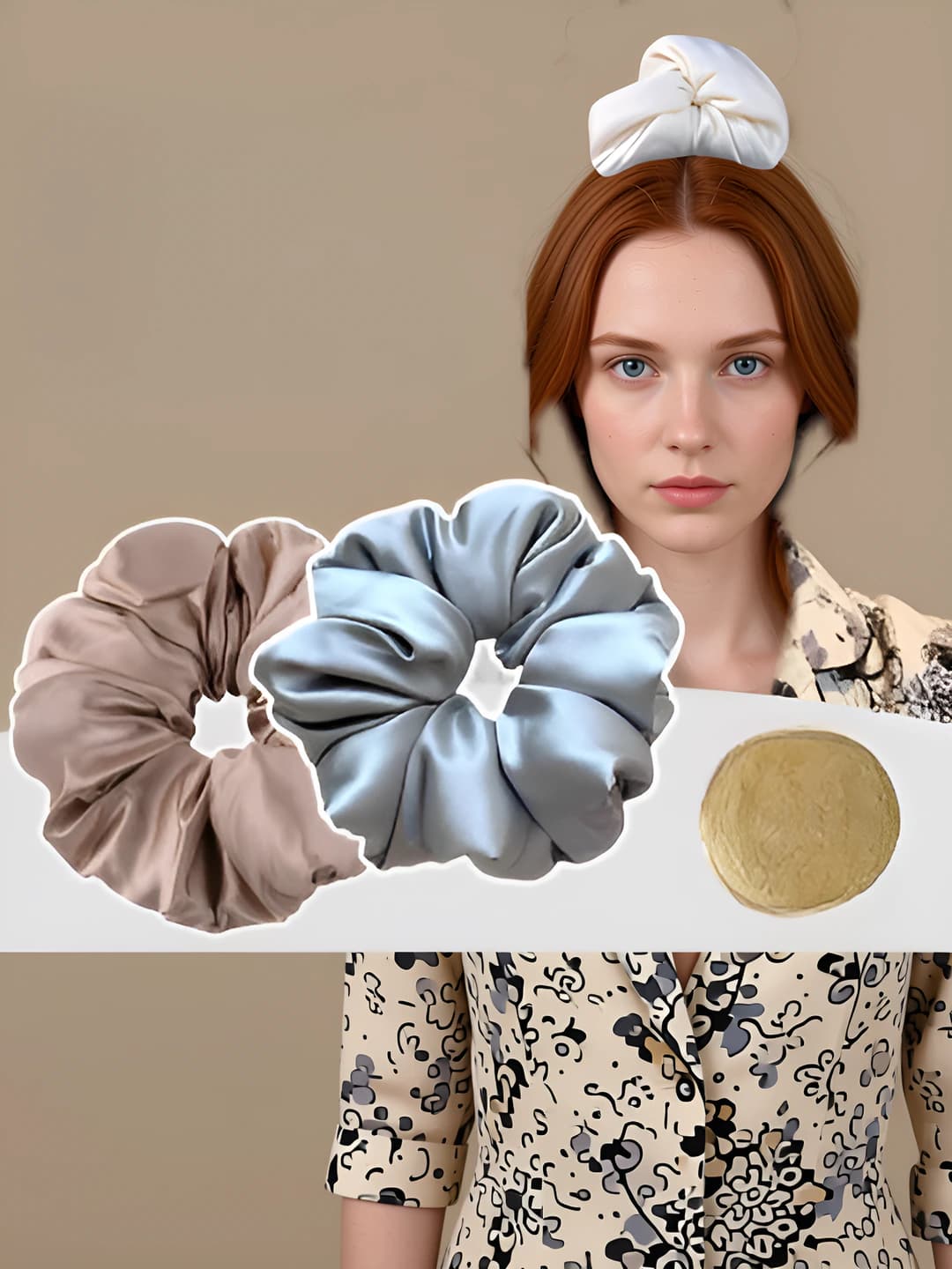Women's large stretchy hair scrunchie in Korean style, does not damage hair