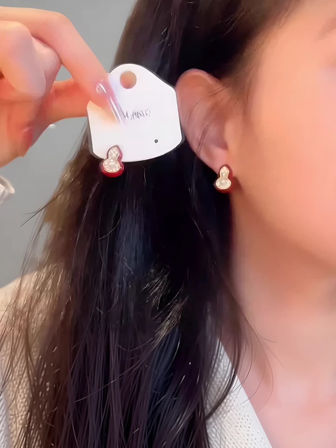 Pearl stud earrings