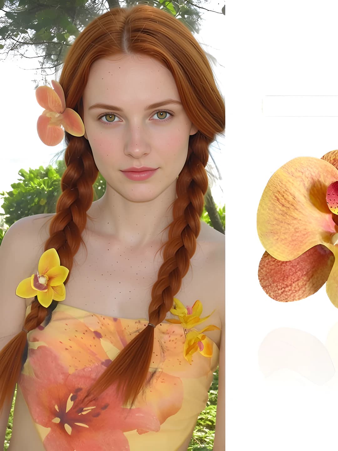 2# Apelsin-sariq 3D phalaenopsis