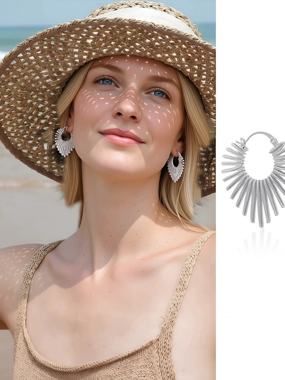 Серебряные серьги-гвоздики, 3.7 см
