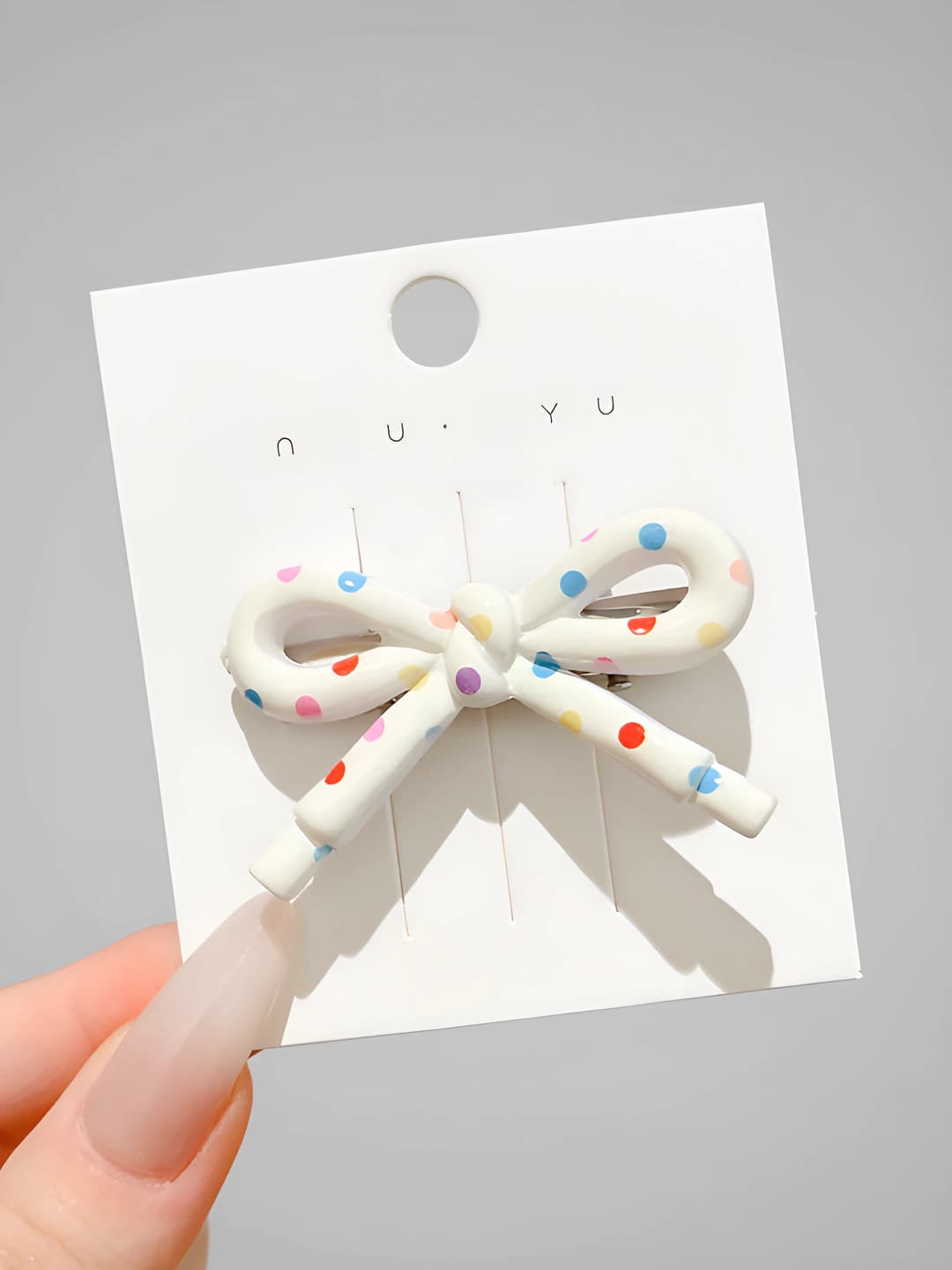1# Bow [Yellow polka dot] - 5 cm