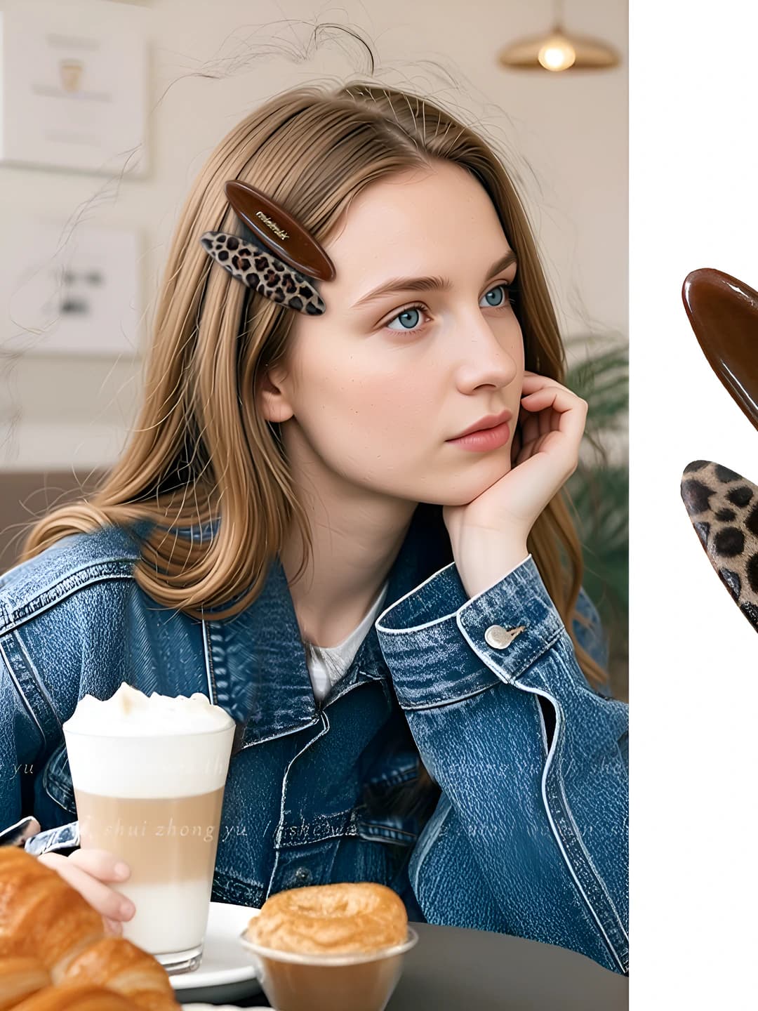 1# Letters+Leopard - 4cm clip, 7cm accessory