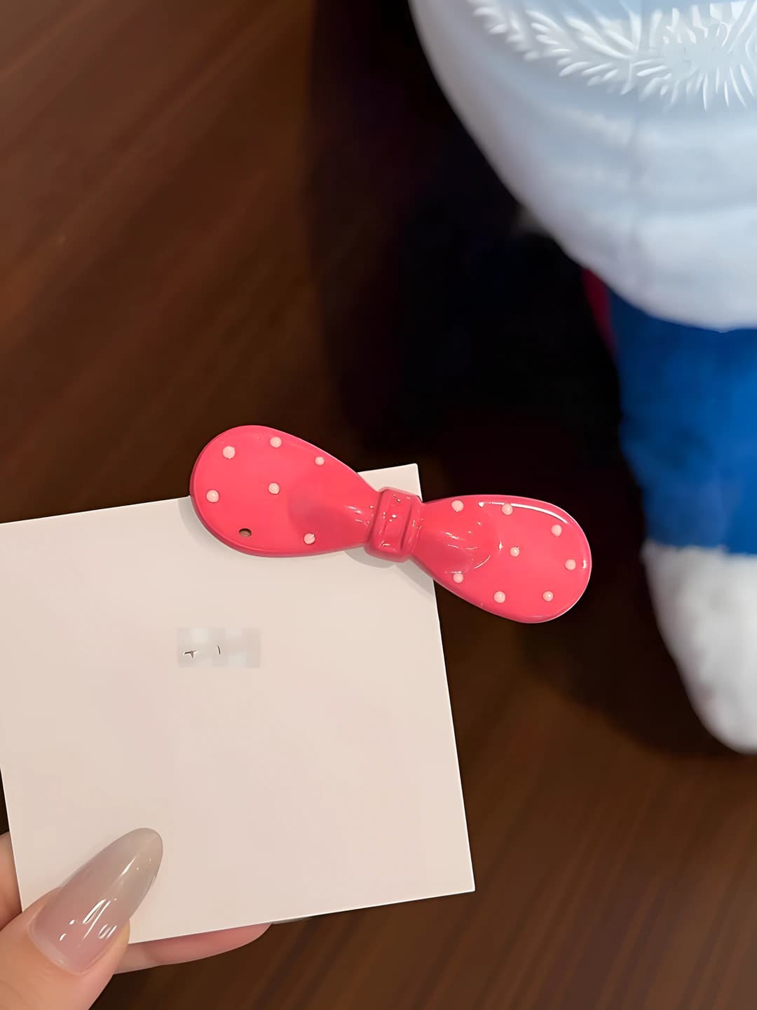 2# Macaron bow hair clip - Pink