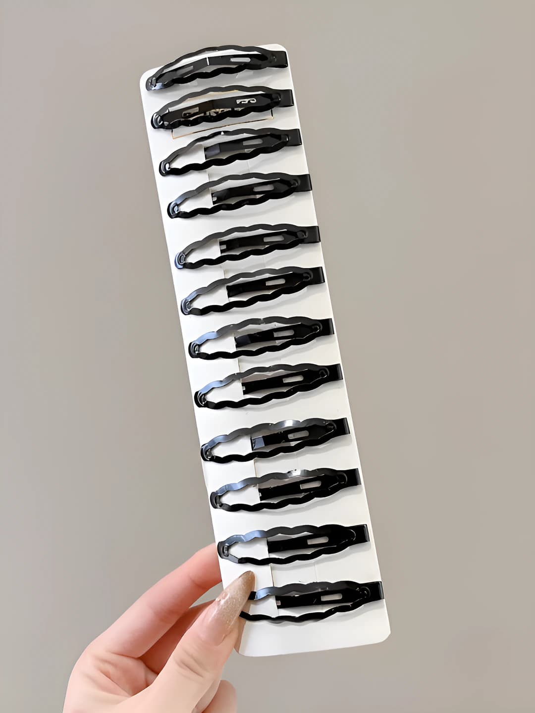 1# Glossy wave hair clip - 12 pcs #6cm