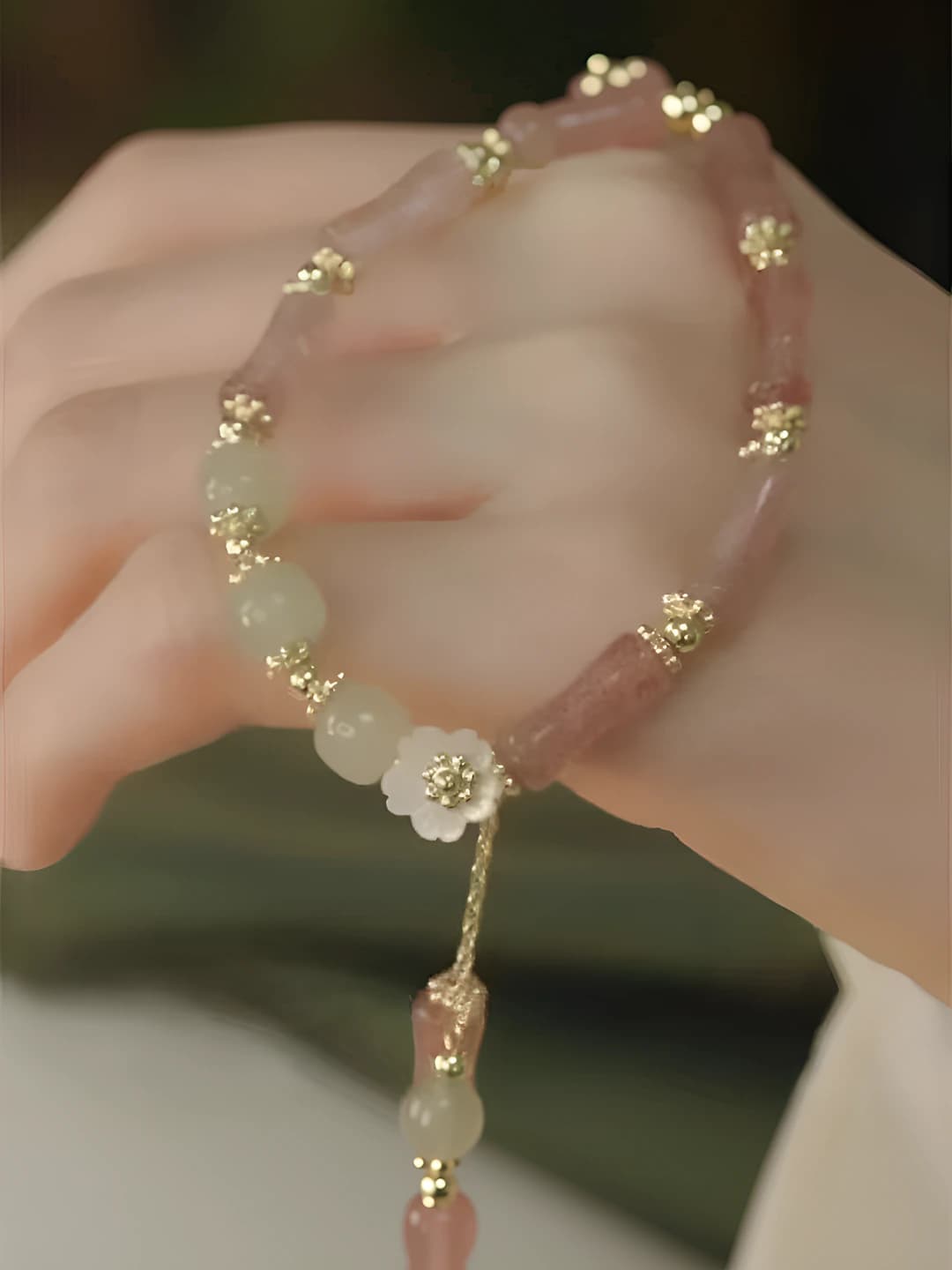 Quartz bamboo bracelet