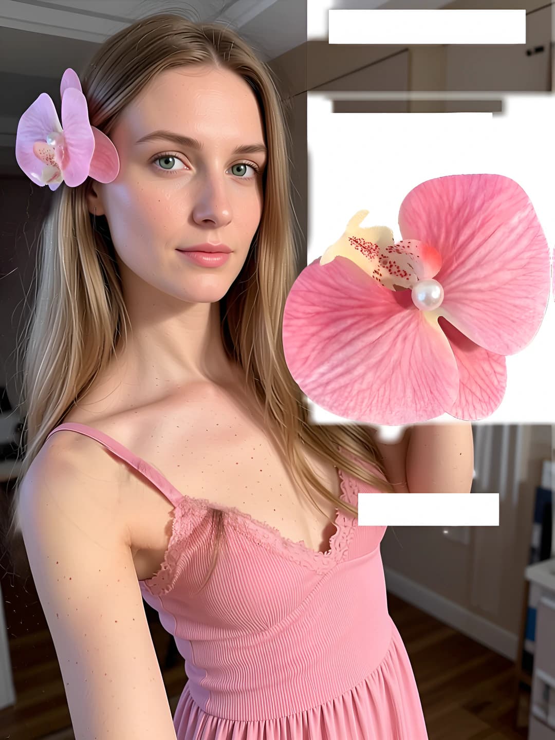 2# Pink phalaenopsis duckbill clip