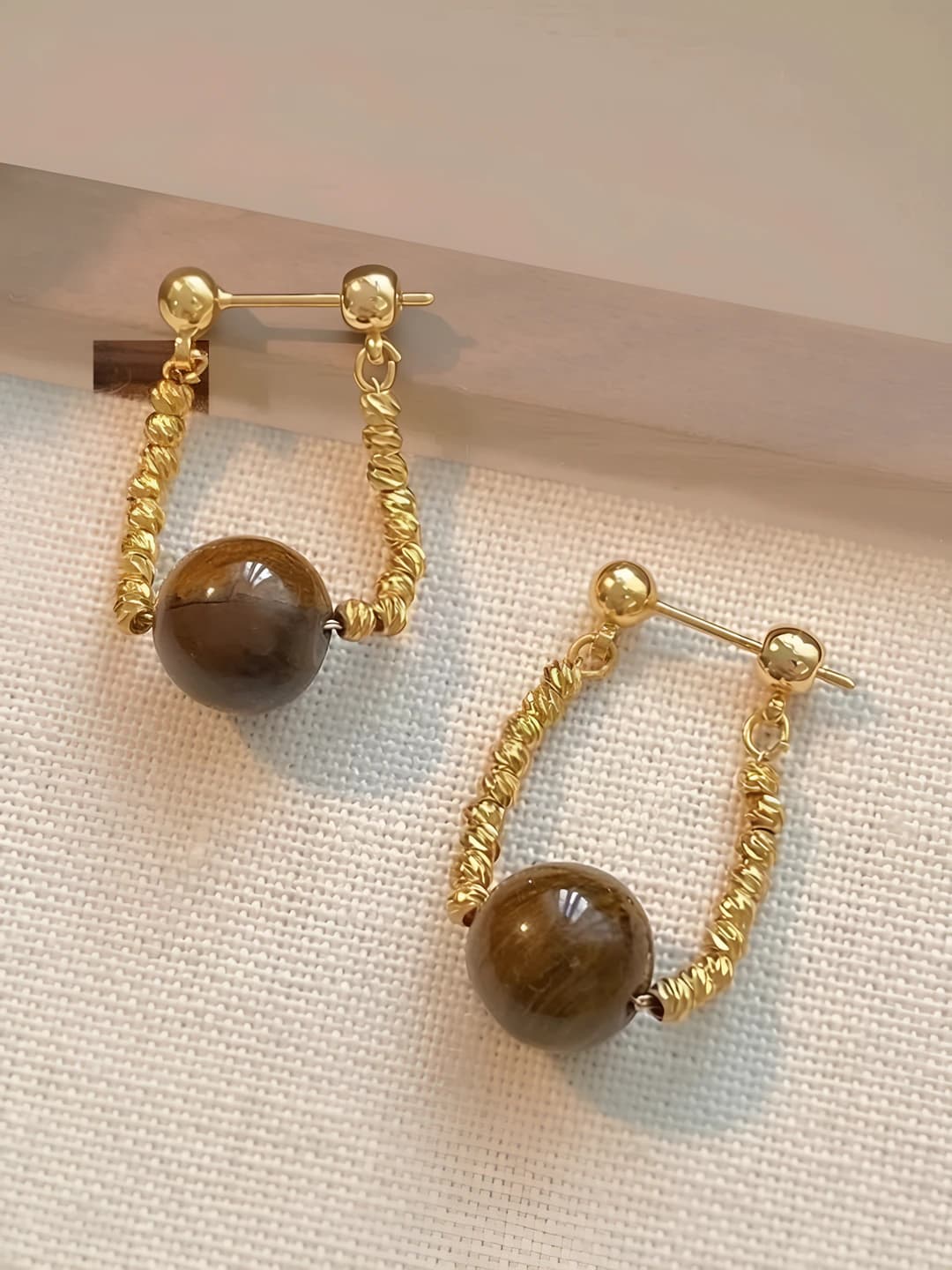 Серьги с тигровым глазом