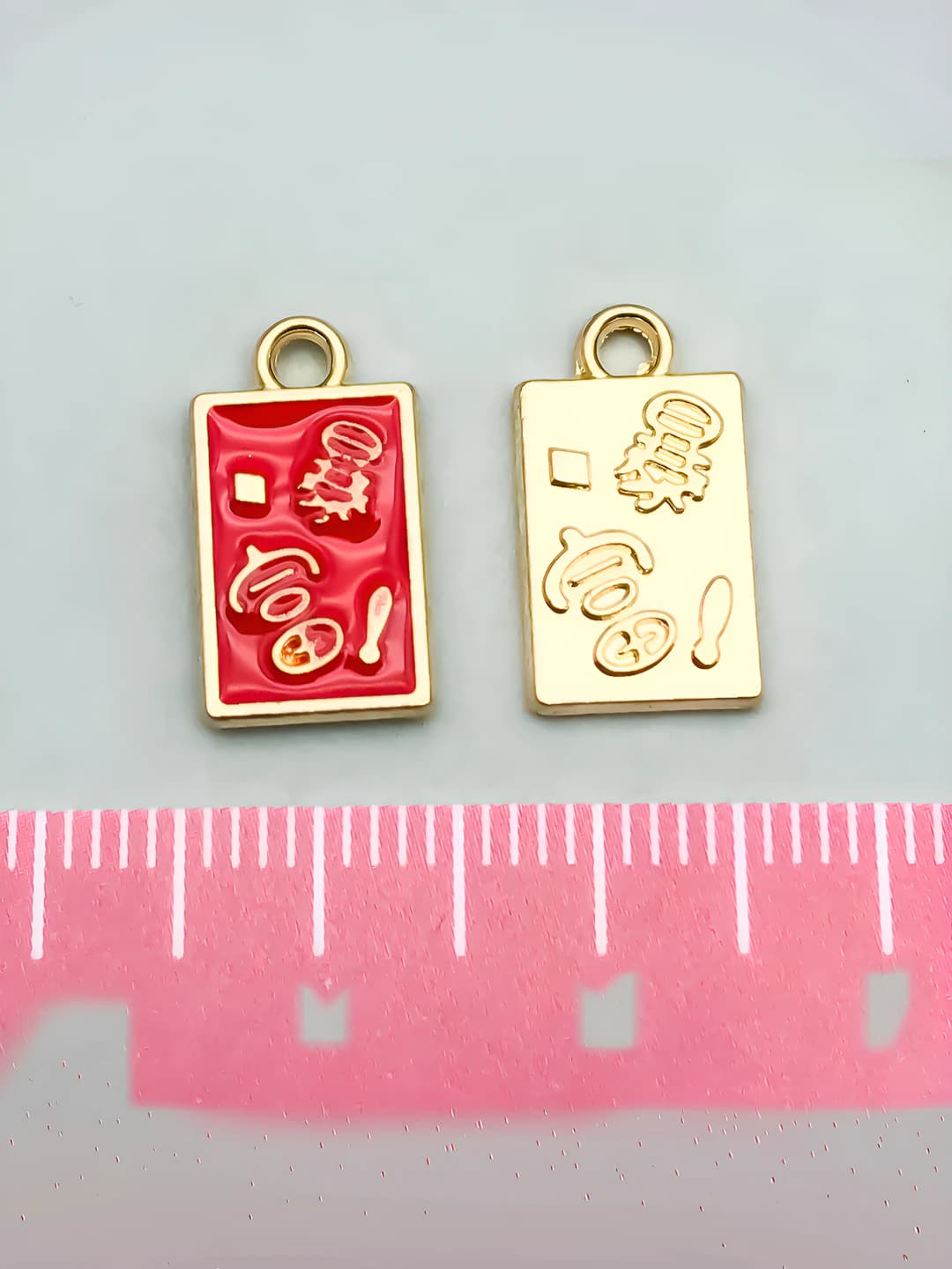 1 шт Новый год квадрат двусторонний богатство 15x8mm-1g-21334