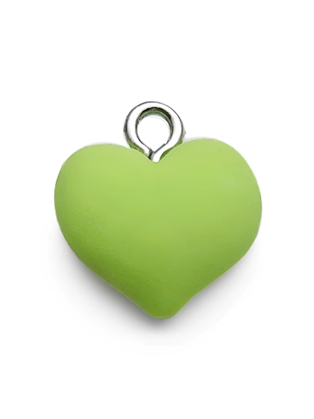 1 pc Grass green heart 13x14mm-0.8g