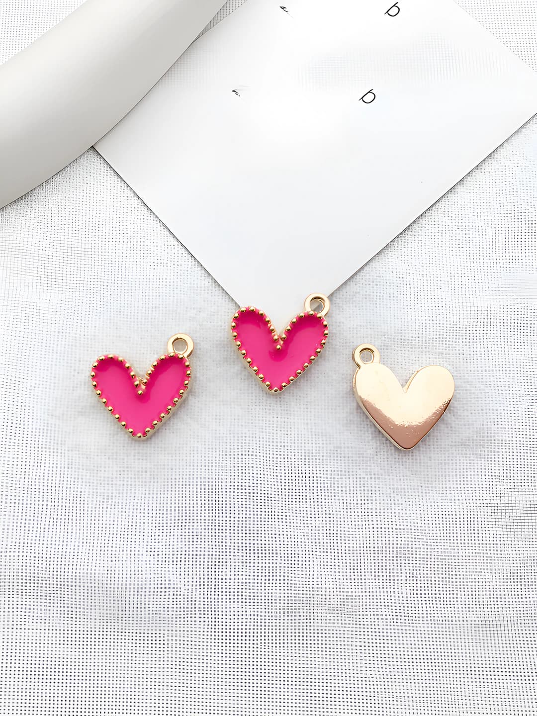 1 pc rose red heart 13x13mm-0.7g