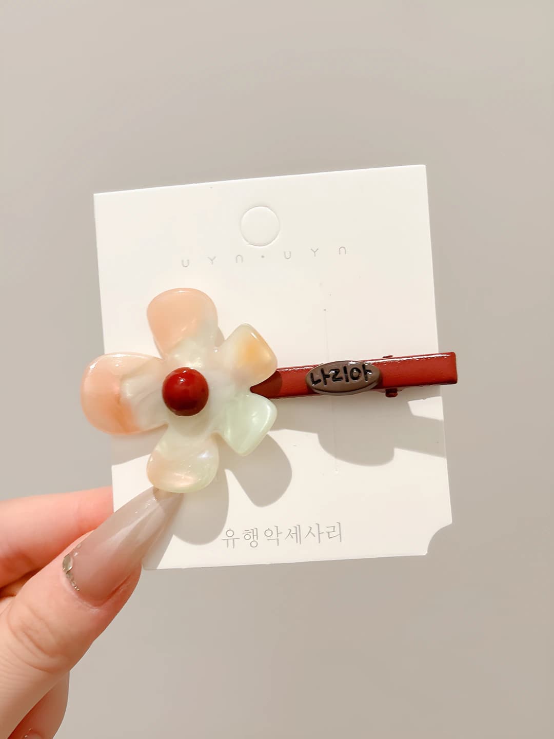 Multicolour flowers hair clip (1 pc) ~7.5 cm