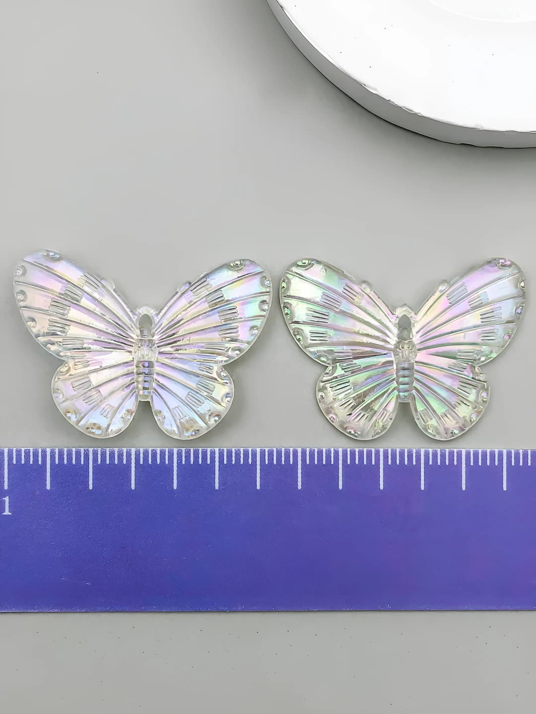 1 шт. прозрачная акриловая бабочка 30x22mm-0.9g-22124
