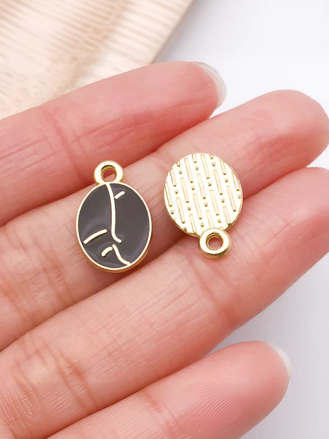 1 шт тёмно-кофейный, кофейное зерно, 15x10mm, 0.5g