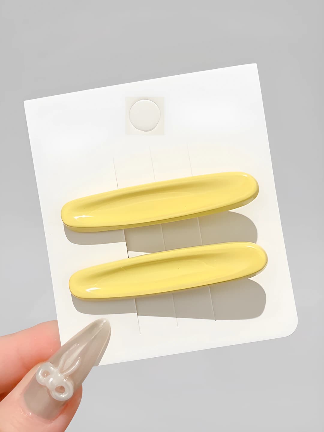 5# Rangli oval gulli soch to'g'asi Sariq rang Juft ~5.2cm
