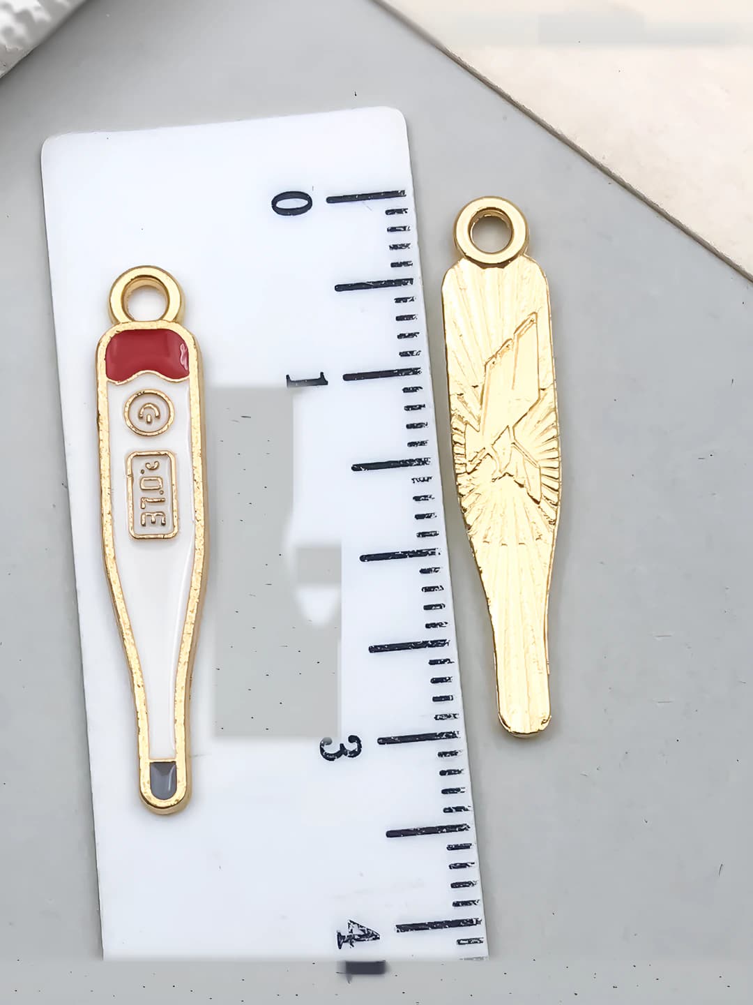 1 шт белый термометр 30x6mm-0.9g