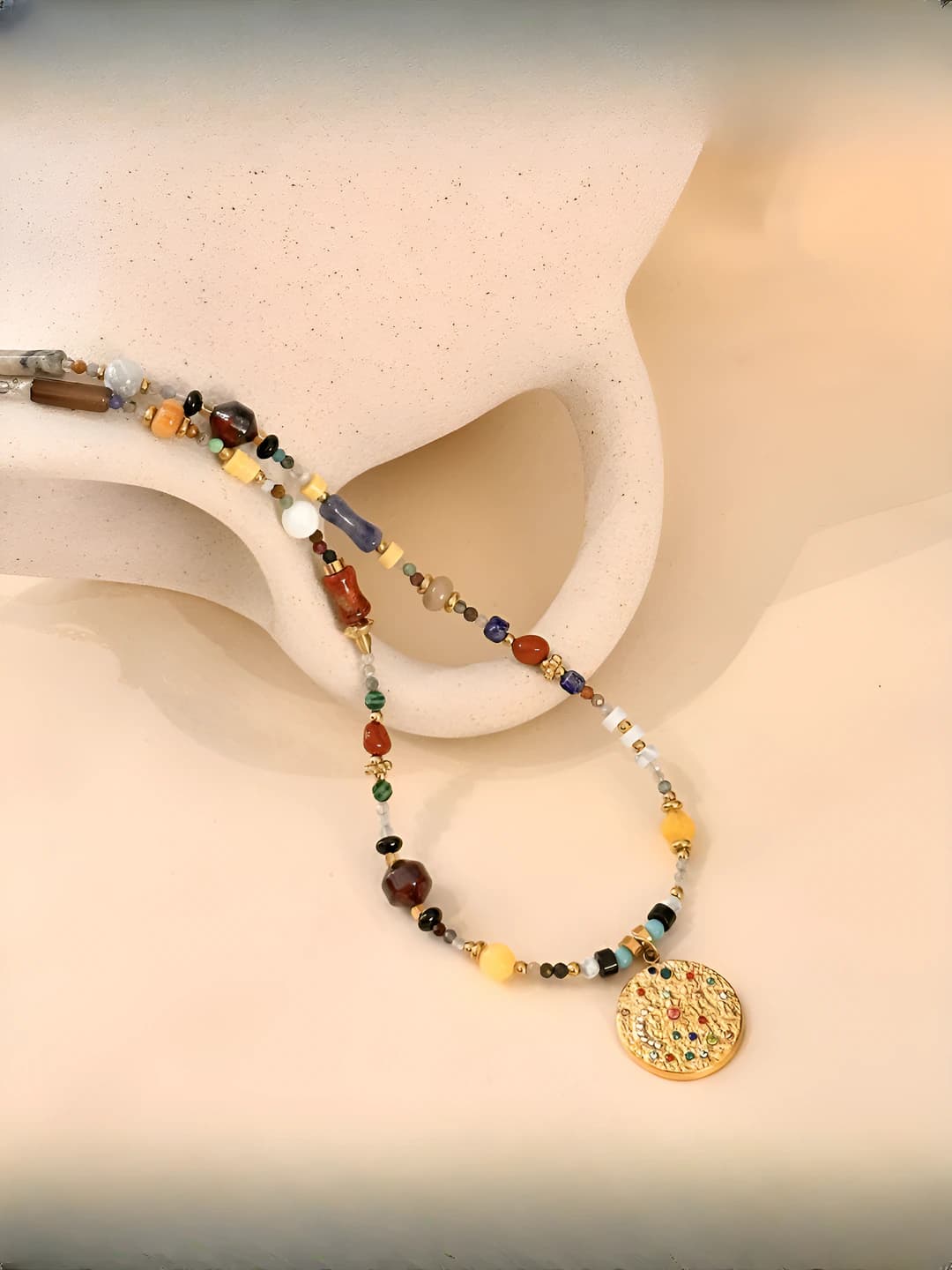 6 Necklace - Gold - Multicolour