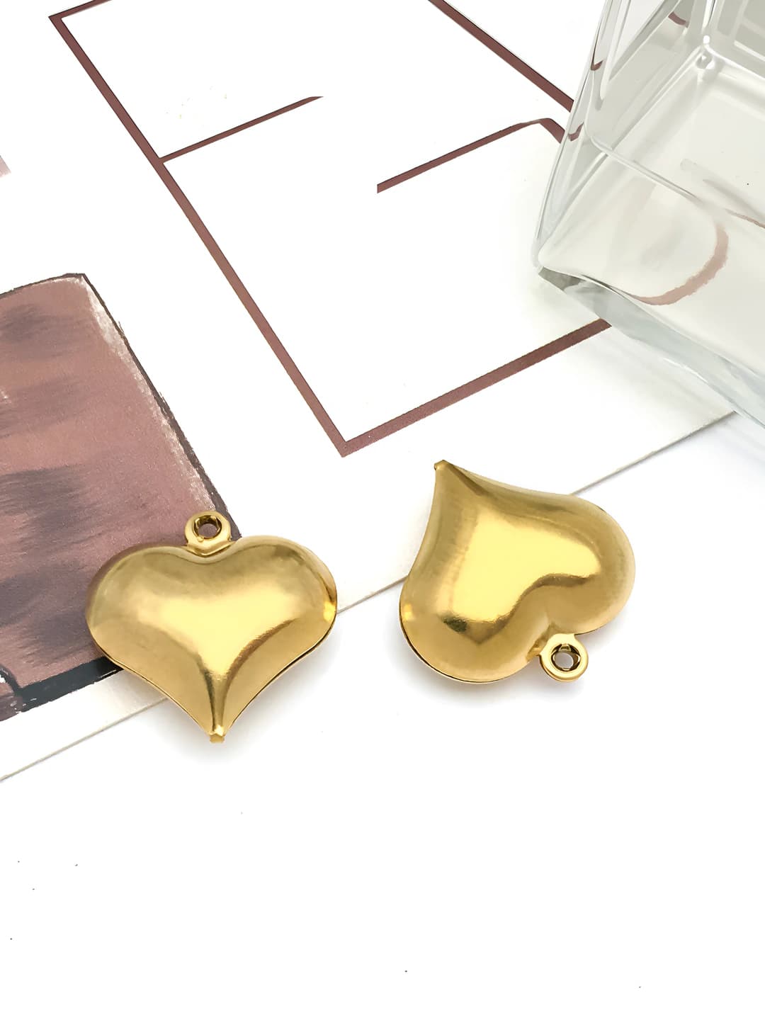 1 шт Золотое сердце 16x17x6mm-0.9g