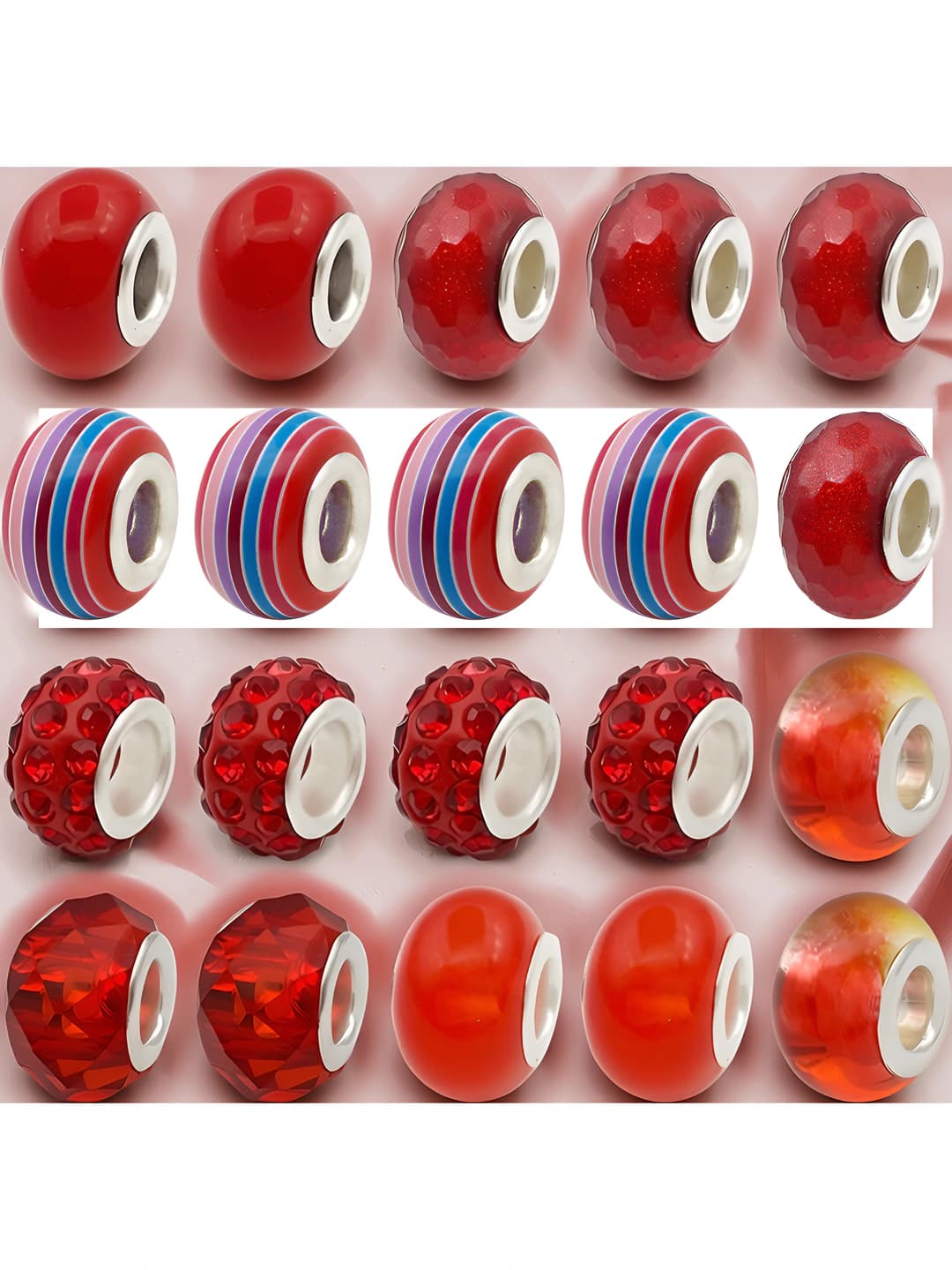 Mixed red beads